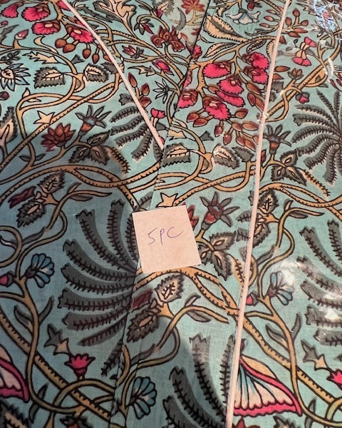 Kantha Kimono - Blue with Tropical Plants