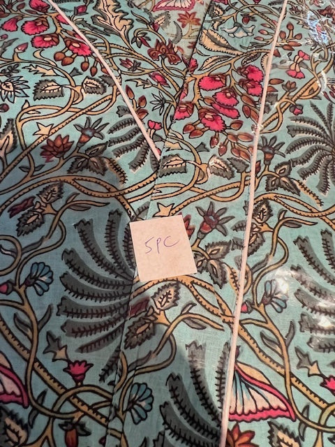 Kantha Kimono - Blue with Tropical Plants