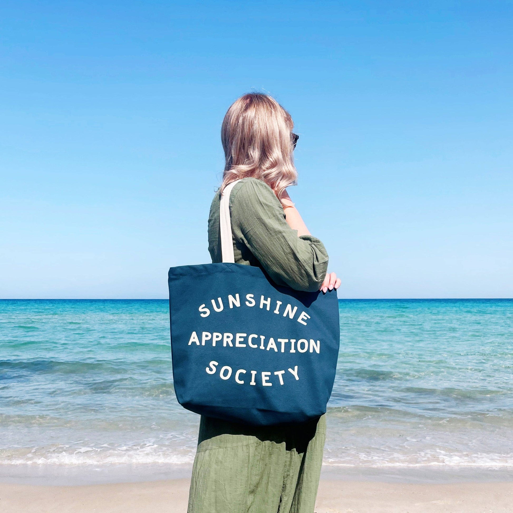Sunshine Appreciation Society - Ocean Blue Canvas Tote Bag