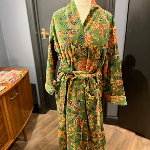 Green Velvet Kimono