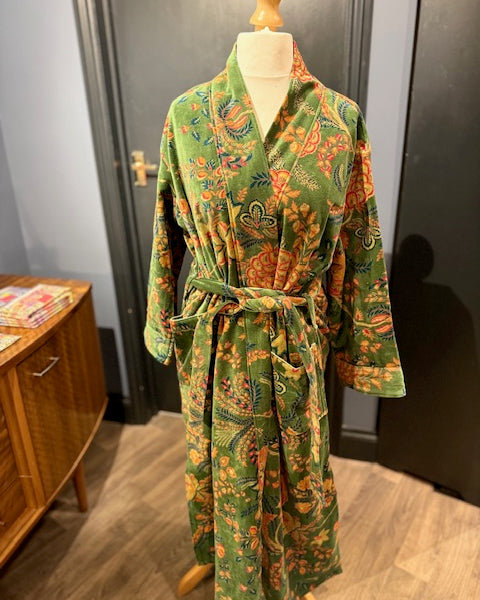 Green Velvet Kimono