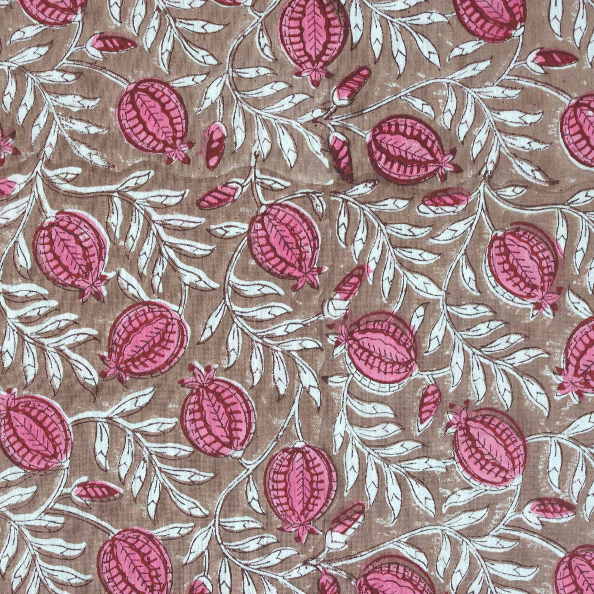 Block Printed Rectangular Tablecloth - Red Bells