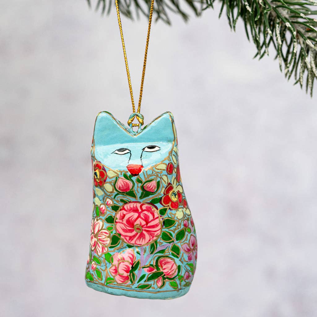 Indian 11 Floral Hanging Cat Ornament