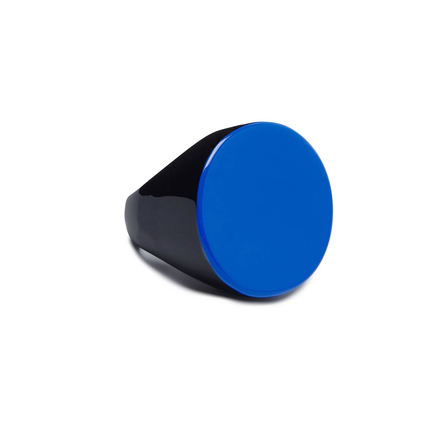 Handmade Bright Blue Round Horn Ring jewelry Gift for women
: L
