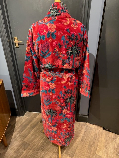 Deep Red Velvet Kimono