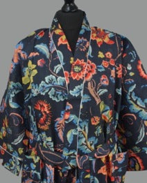 Cotton Kimono - Black Paradise Bloom