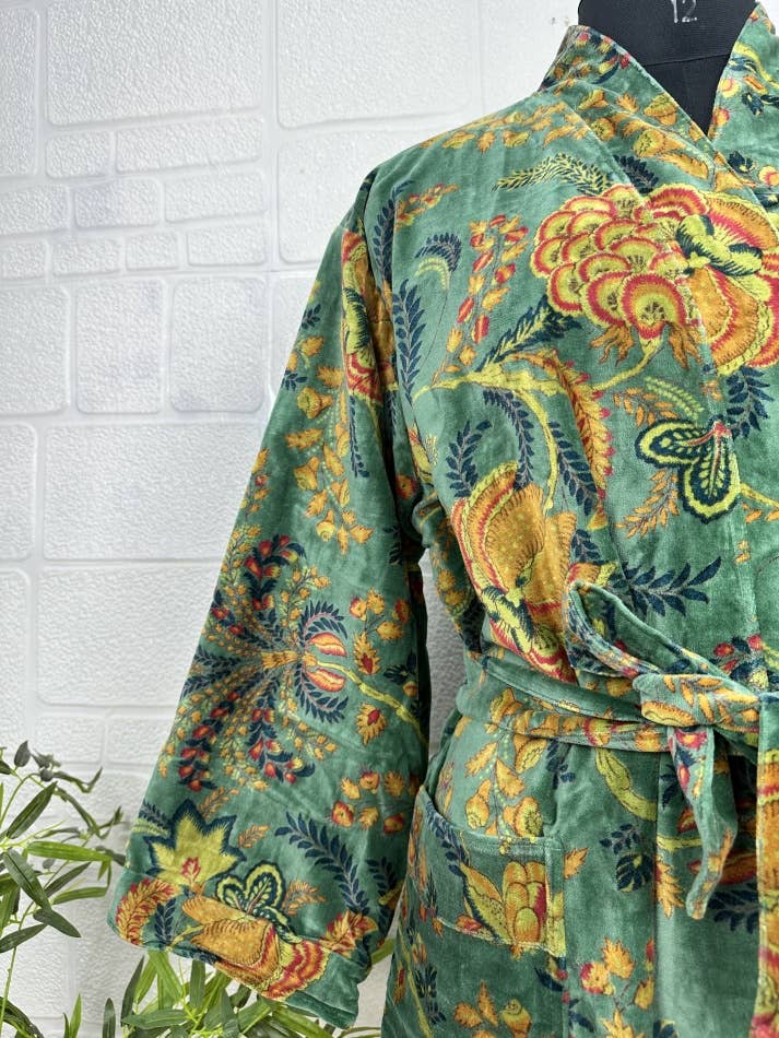 Emerald Green Luxury Velvet Robe