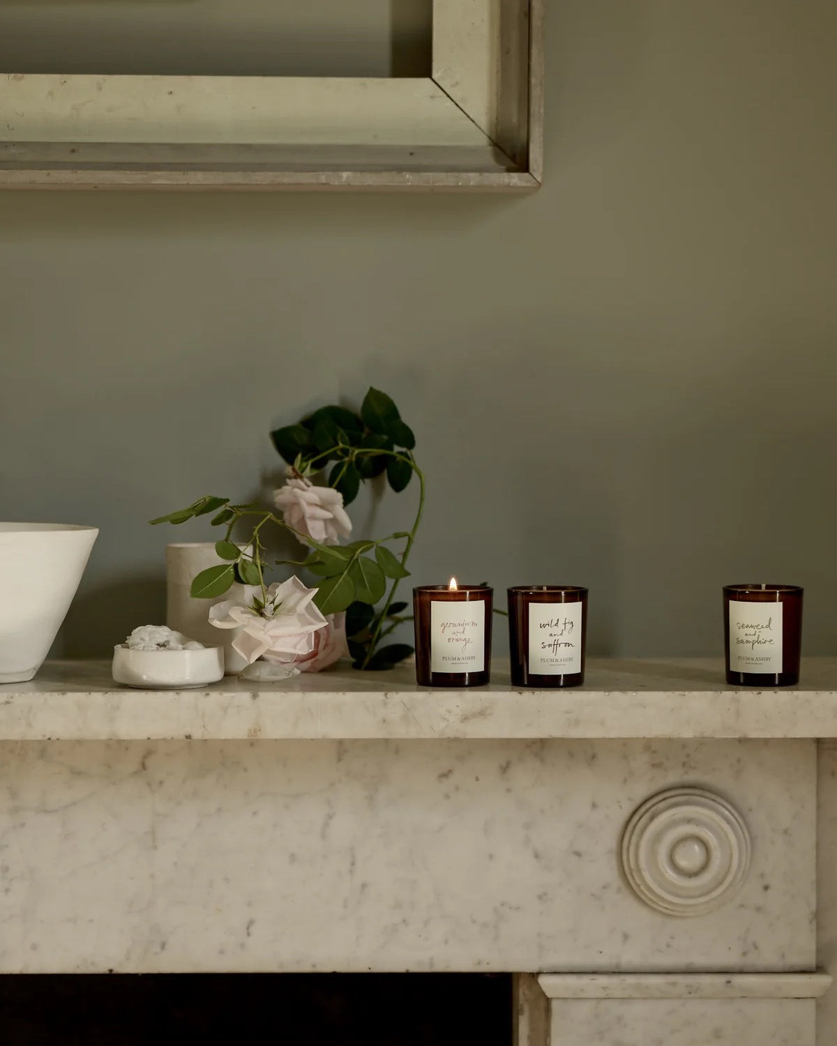 Fresh, Floral, Amber votive candle set