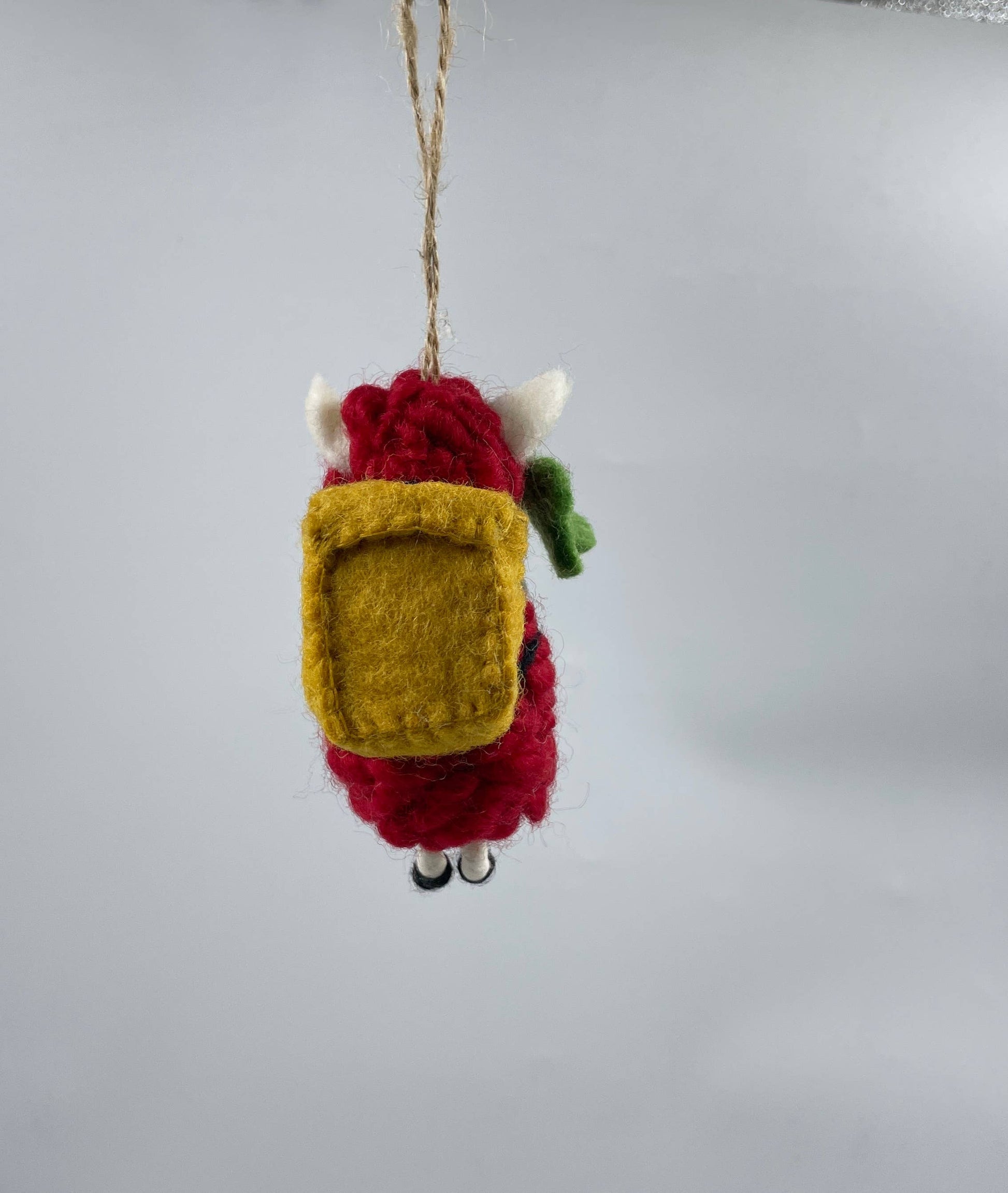 Felt Sheep With Flower Christmas  Decoration