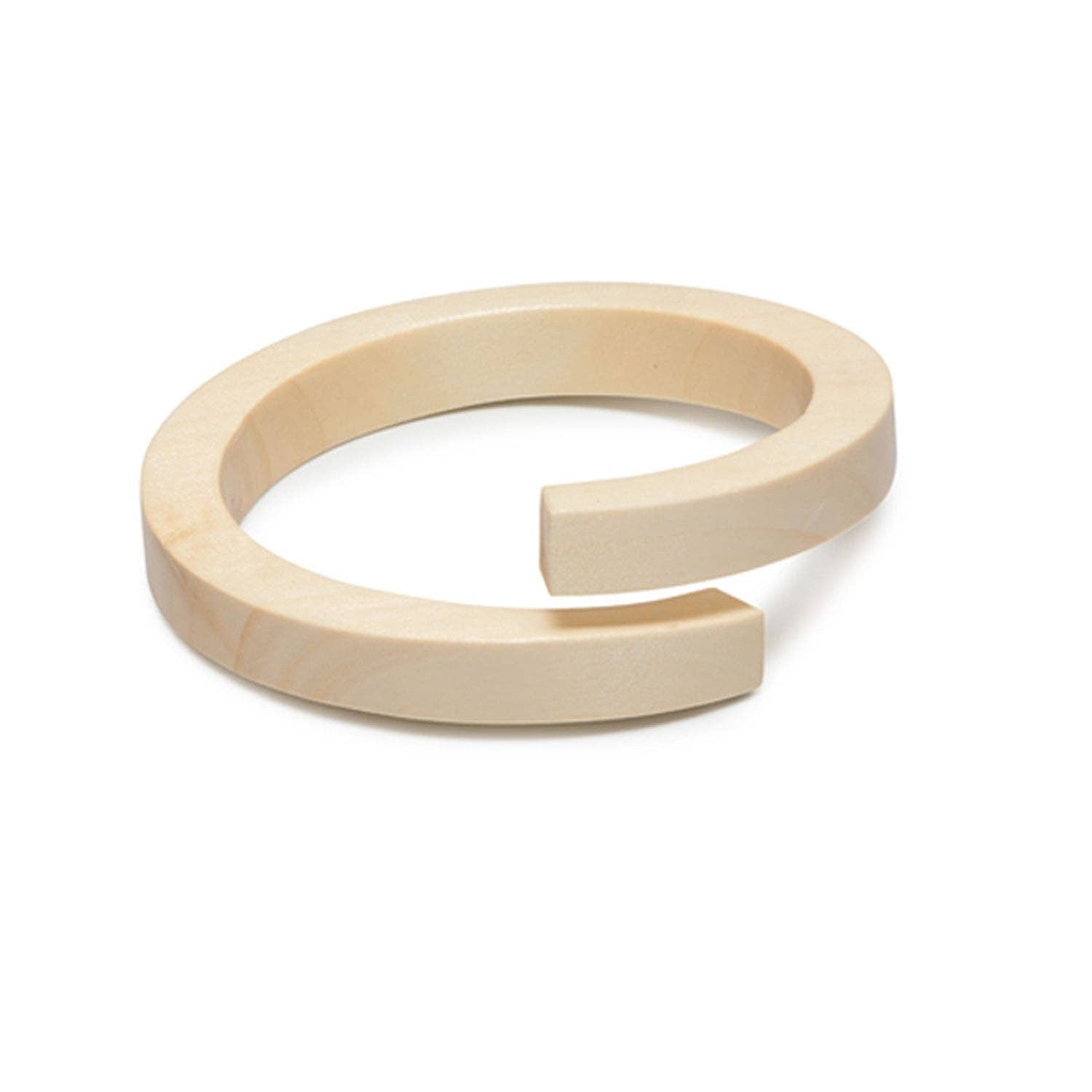 White wood wrap over bangle: L