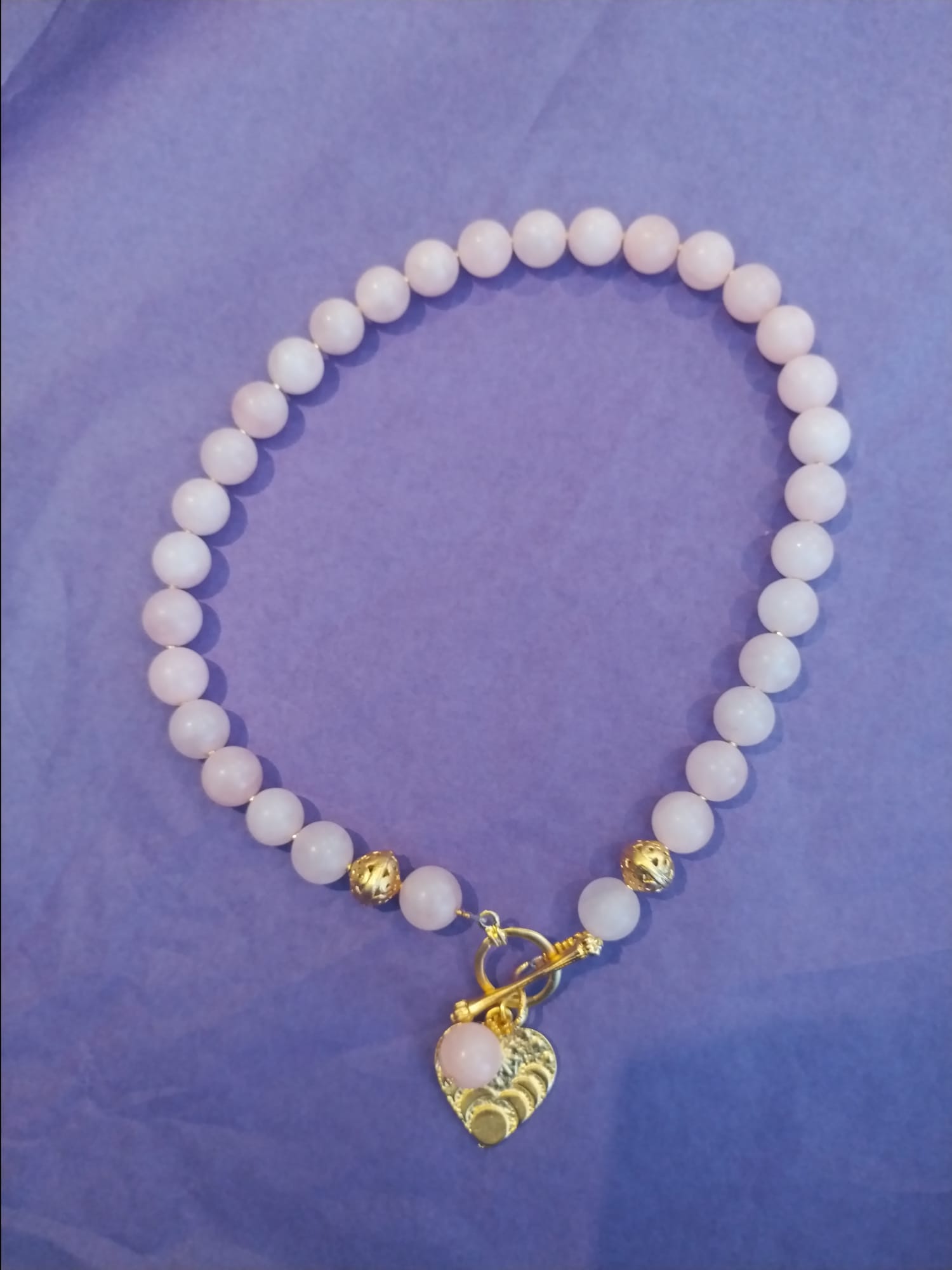 Rose Quartz Gold Heart Necklace