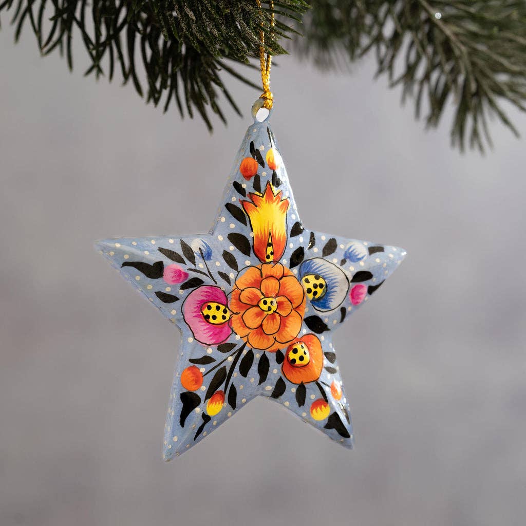 Blue Indian Mini Star Hanging Ornament