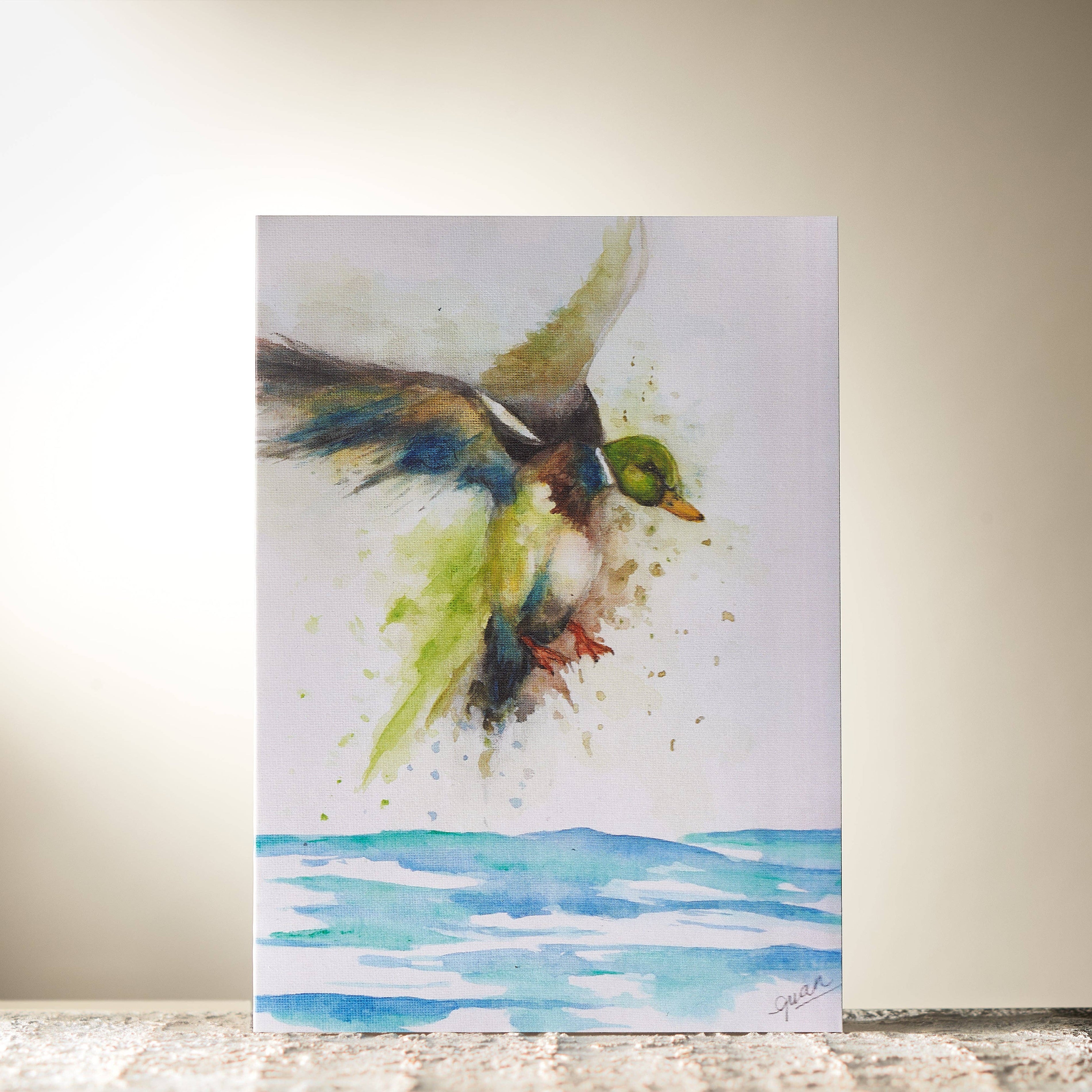 Landing Duck Card by Guan