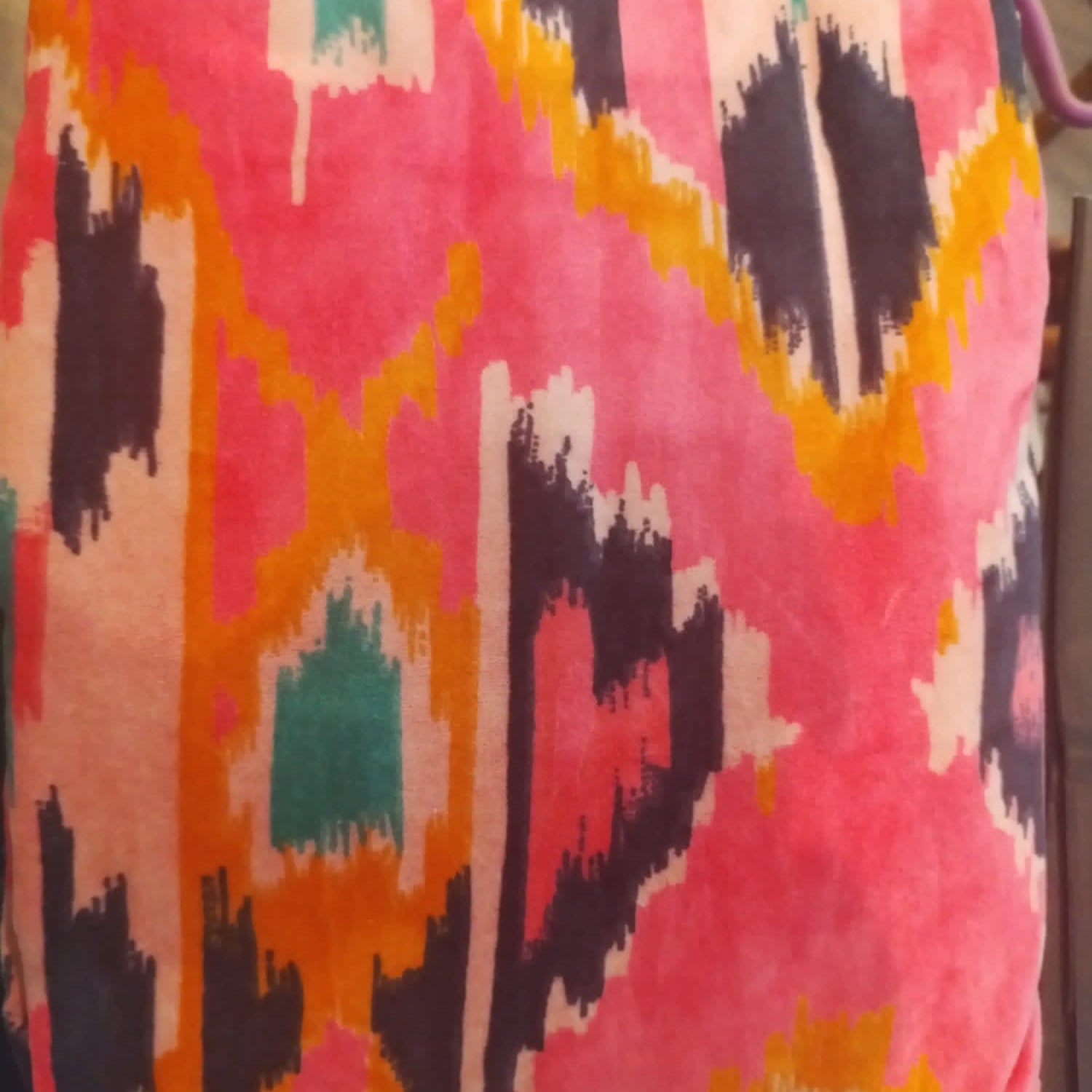 Velvet Robe - Pink Ikat