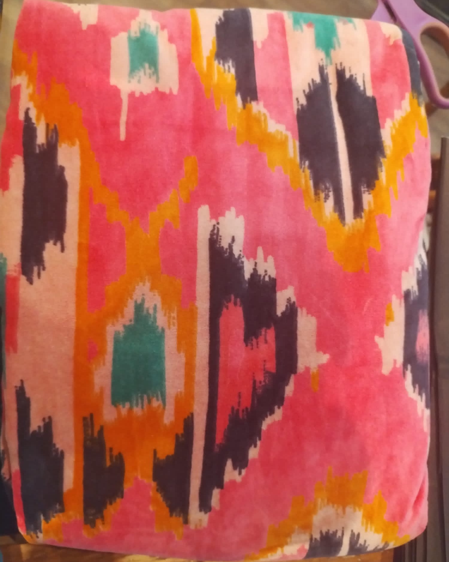 Velvet Robe - Pink Ikat