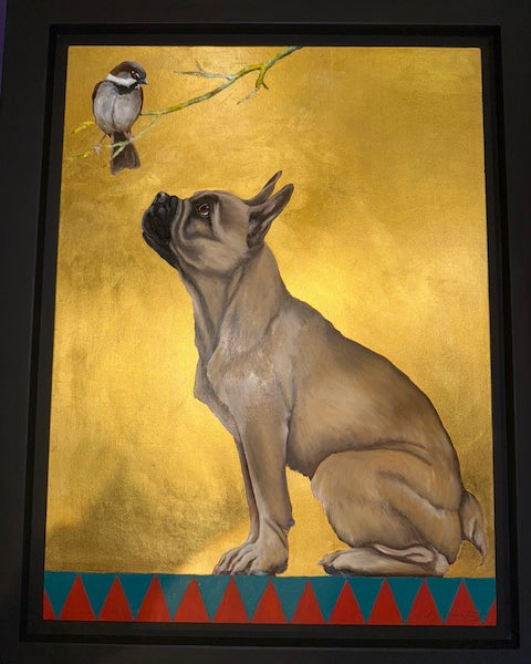Chatting - French Bulldog & Little Bird
