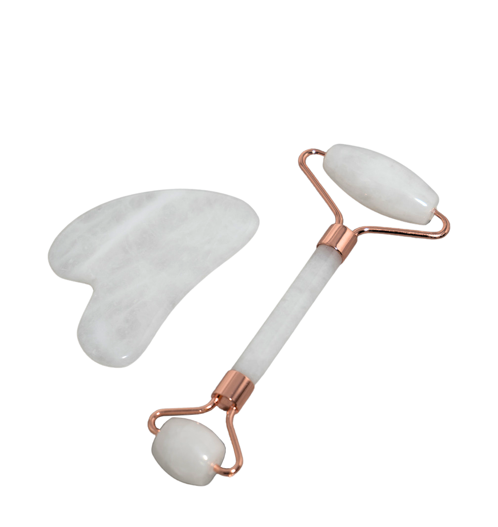 Clear Quartz Facial Roller & Gua Sha Set