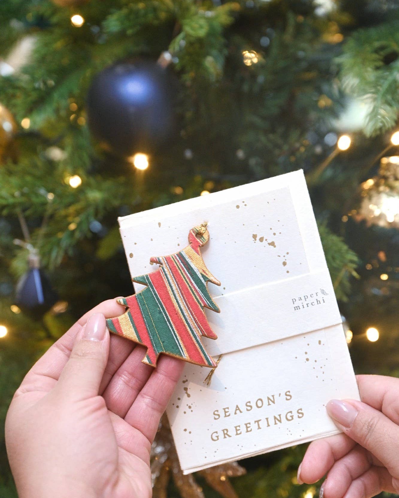 Red Tree - Keepsake Marble Ornament Greeting Card