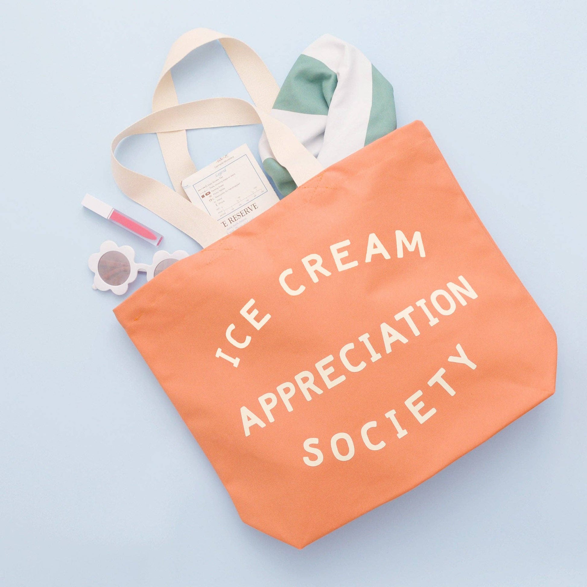 Ice Cream Appreciation Society - Peach Canvas Tote Bag
