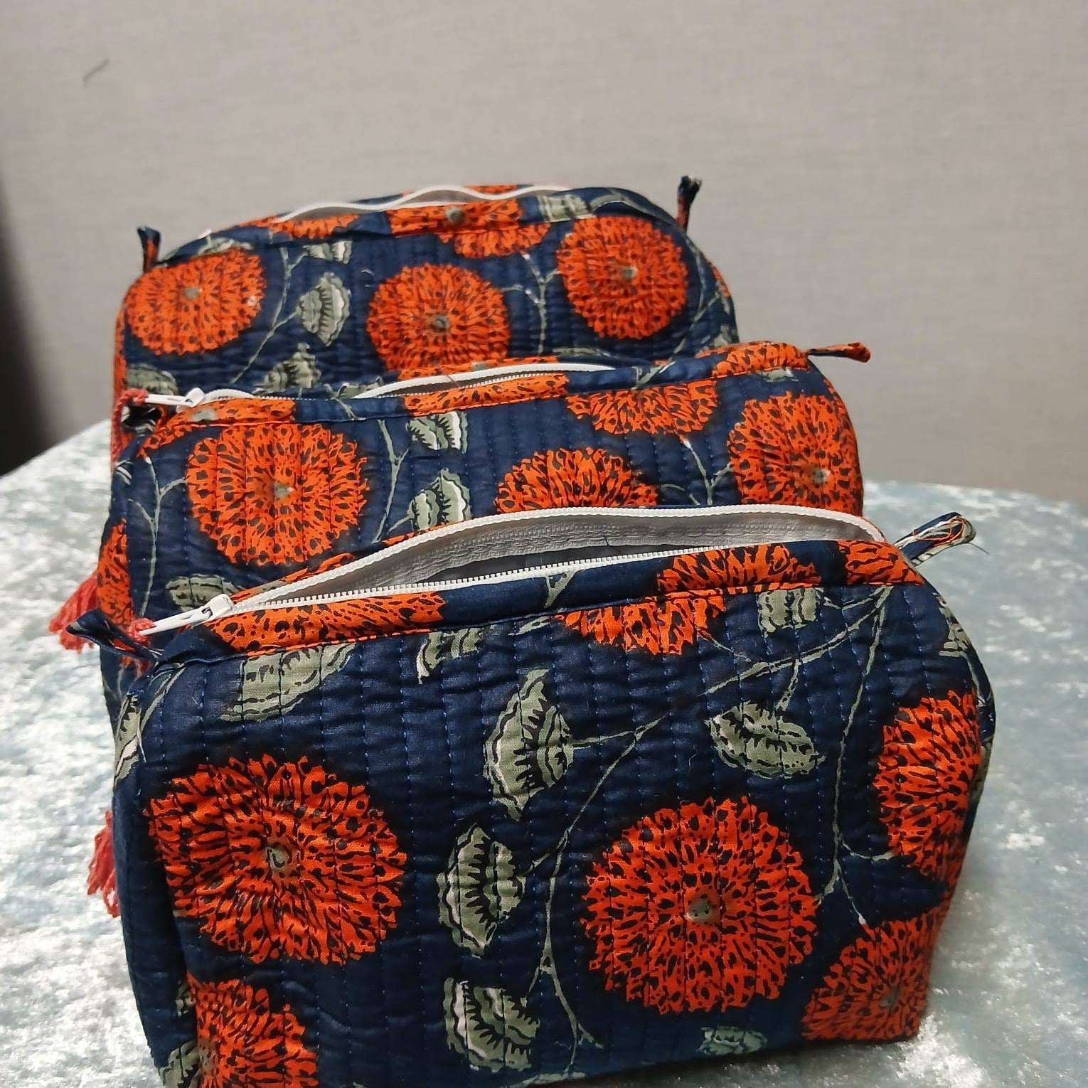 Red Flowers 3 in 1 Quilted Washable Bag