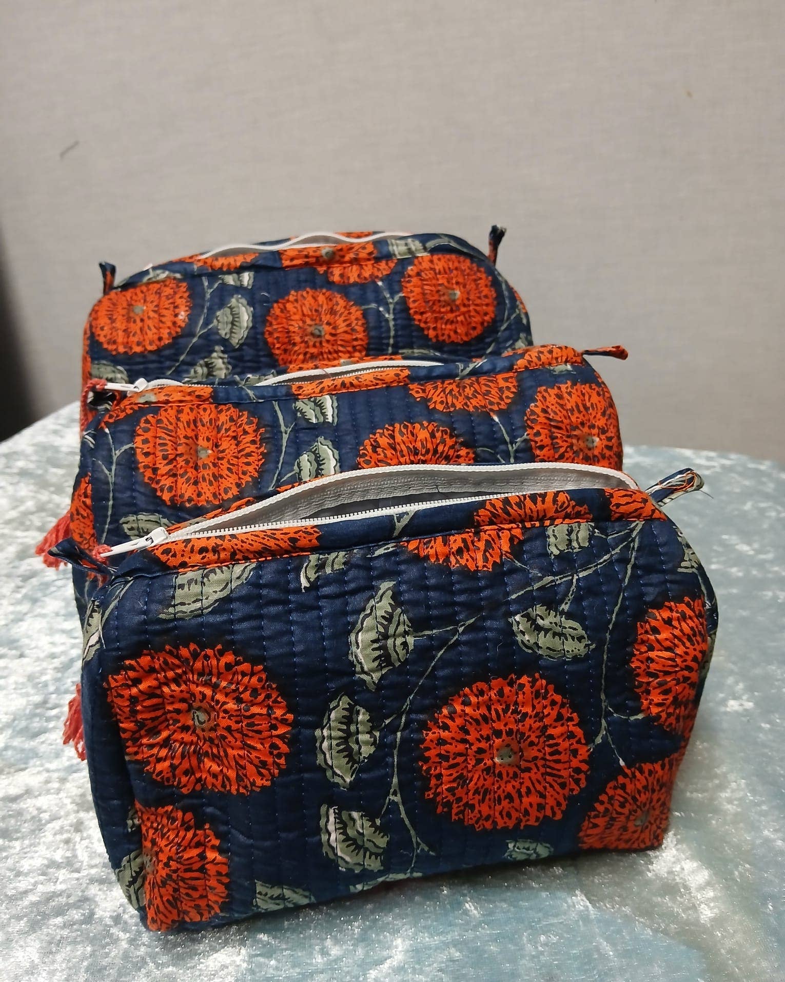 Red Flowers 3 in 1 Quilted Washable Bag