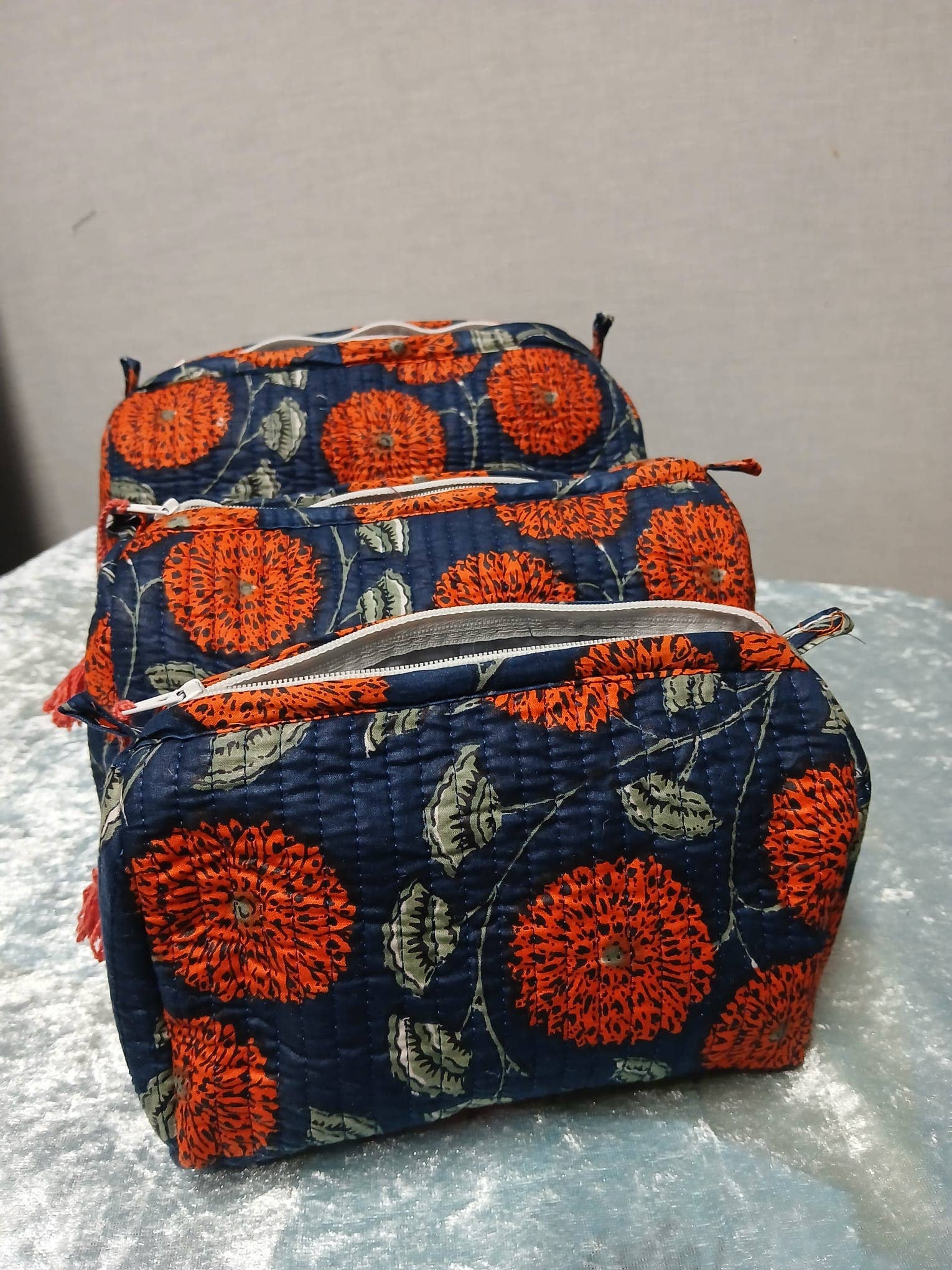 Red Flowers 3 in 1 Quilted Washable Bag