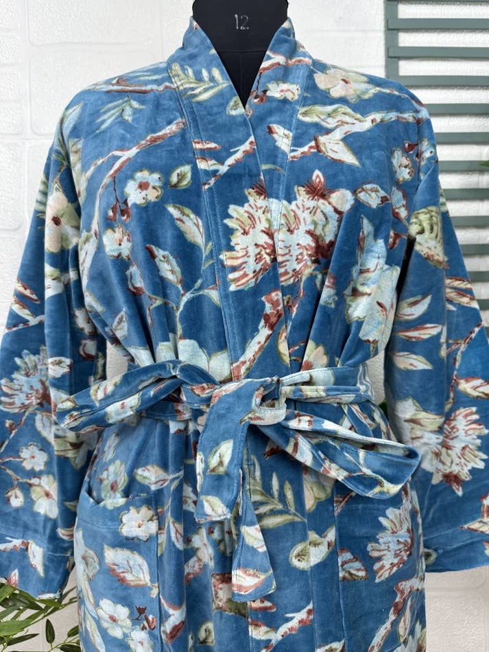 Blue Luxury Velvet Robe