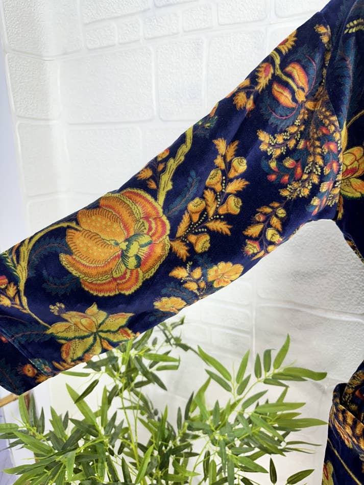 Deep Blue Luxury Velvet Robe