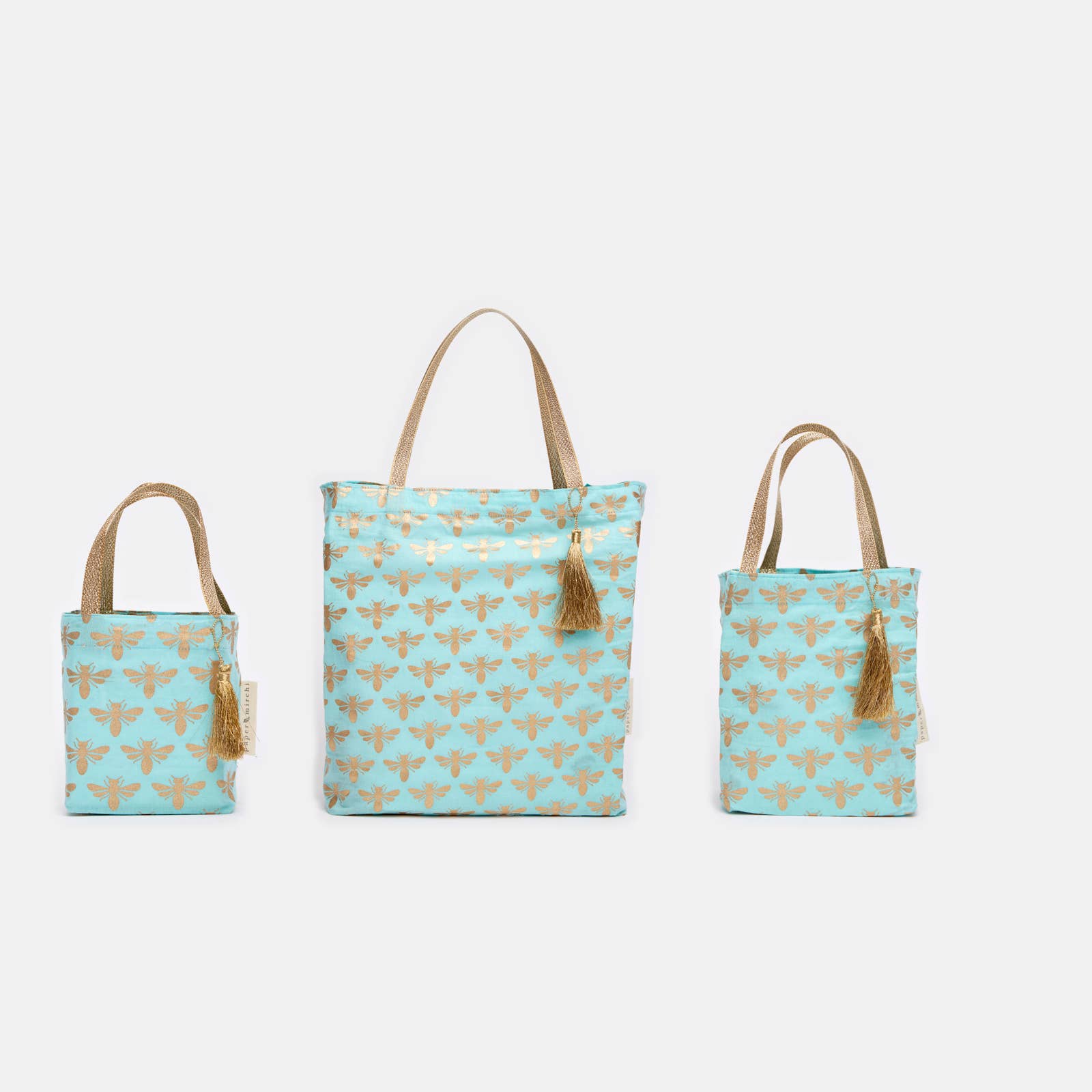 Large Navy Deco Reusable Fabric Gift Bags Tote Style  H30cm x W34cm x D10cm