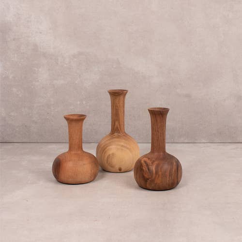 Walnut Wood Mini Vase, Joni: Large
