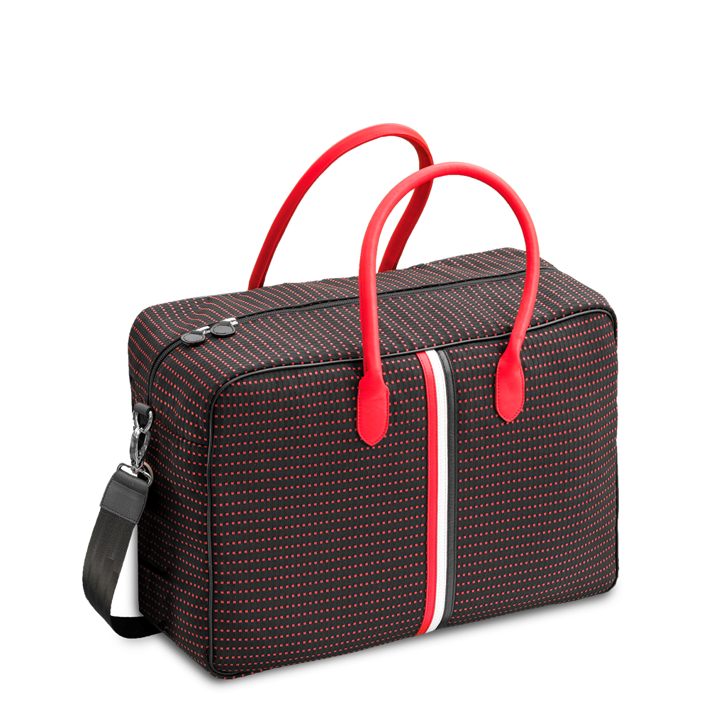 Woman's Giovana black and red fabric cabin bag