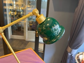 Satin Brass, Racing Green Nico Lamp