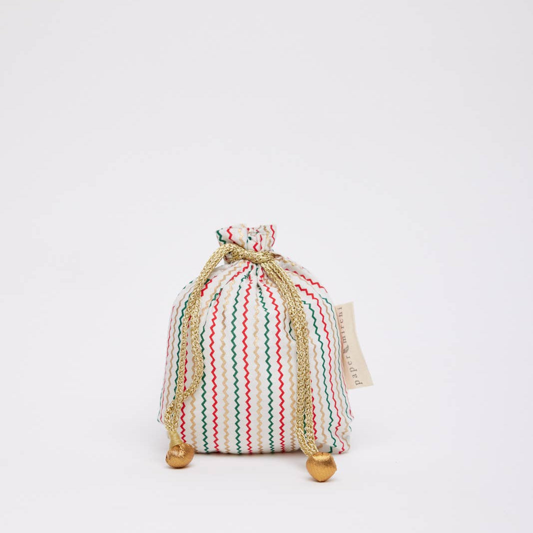 Medium Reusable Fabric Gift Bags Double Drawstring