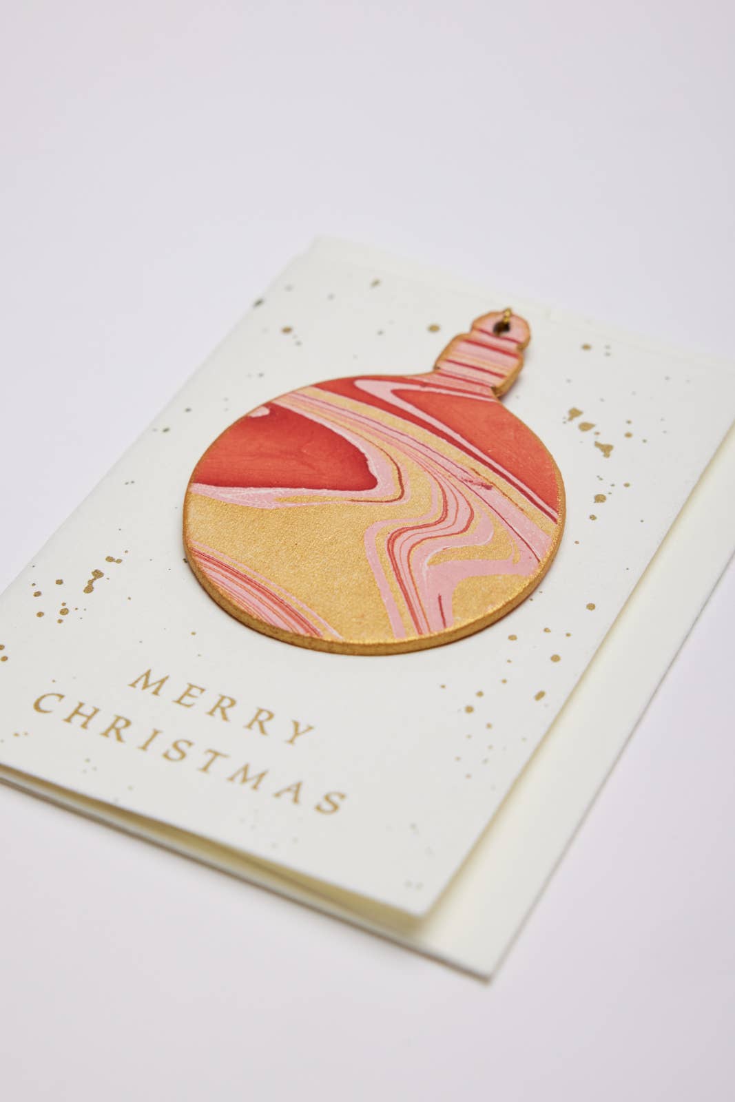 Bauble Joyful Red  -  Marble Ornament Greeting Card