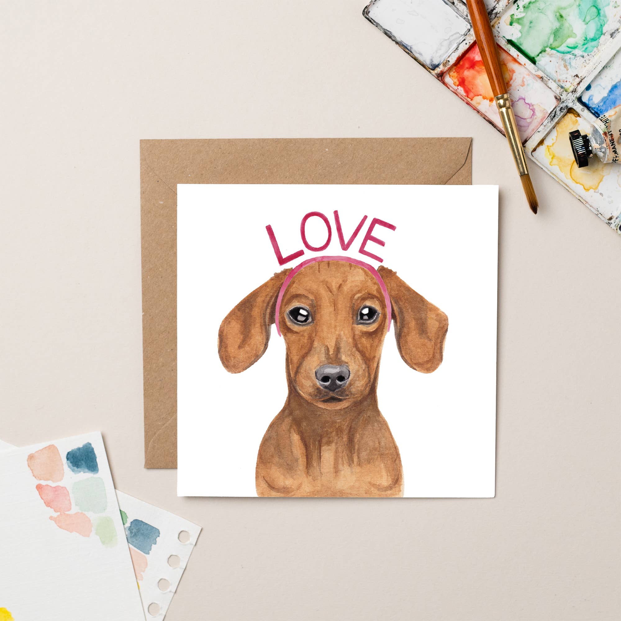 Dachshund Love Valentine card