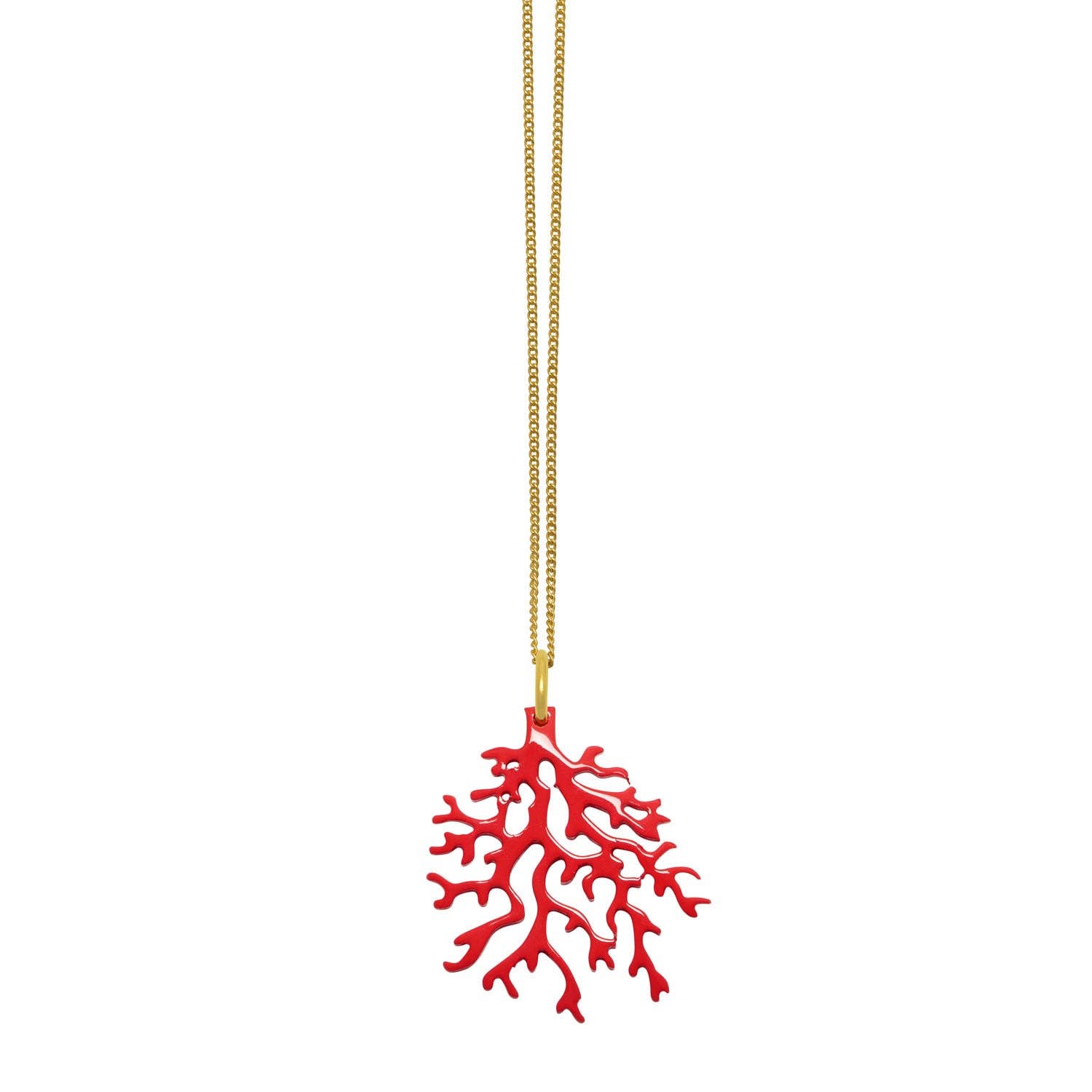 Pink coral shaped pendant - Gold