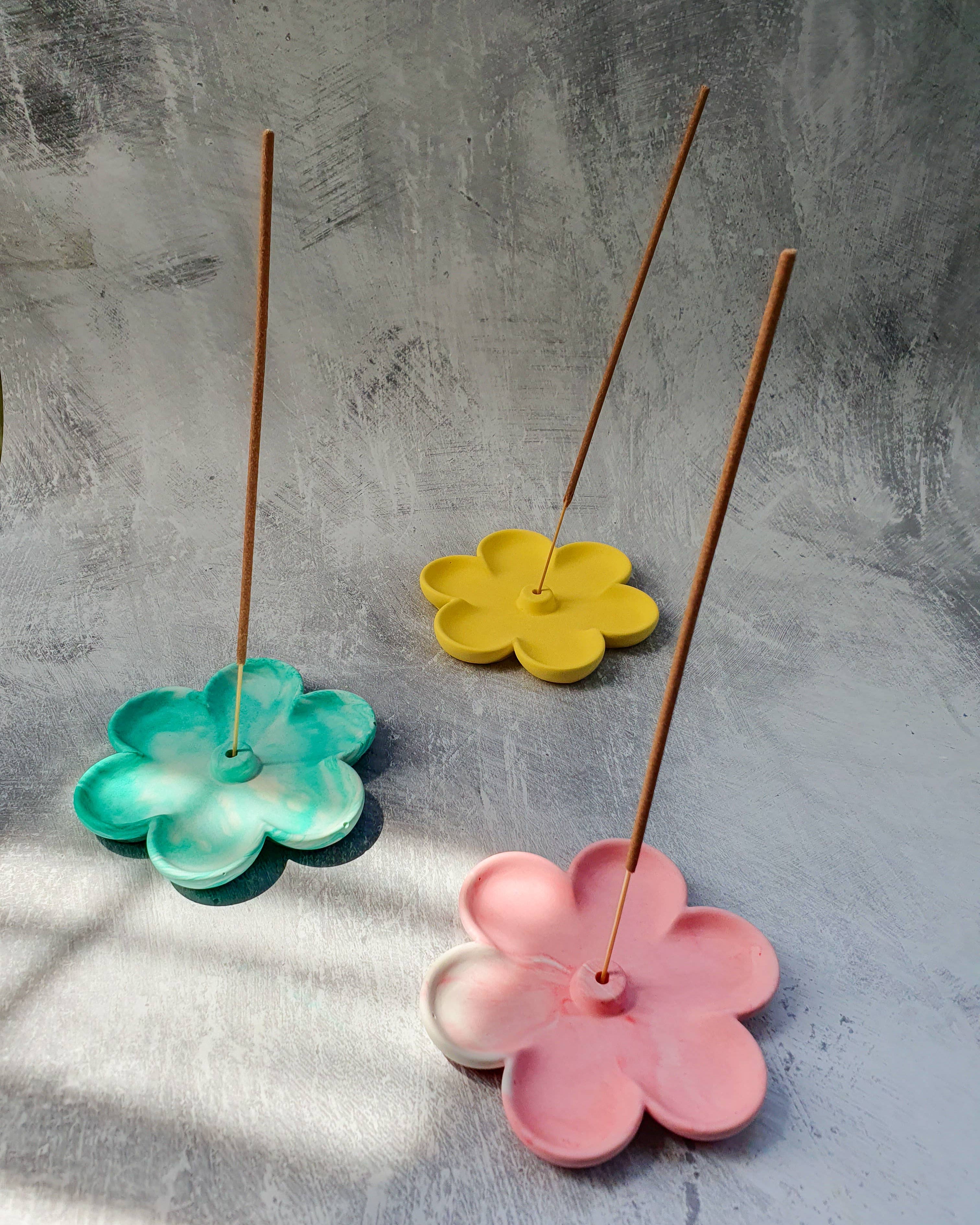 Incense Holder - Concrete - Handmade - Spring Home Decor: Powder Pink