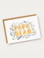 Greeting card with 'Papa Bear' text on a white background