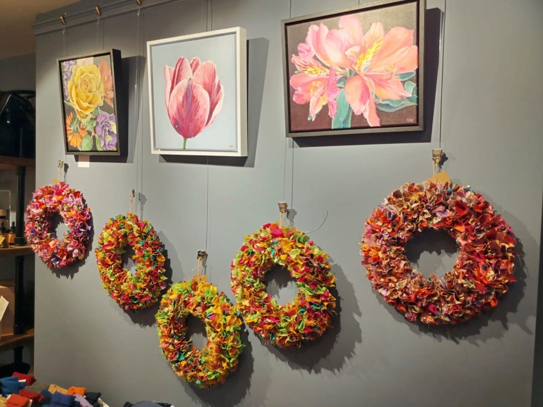 Handmade Upcycled Sari Rag Wreath (11)