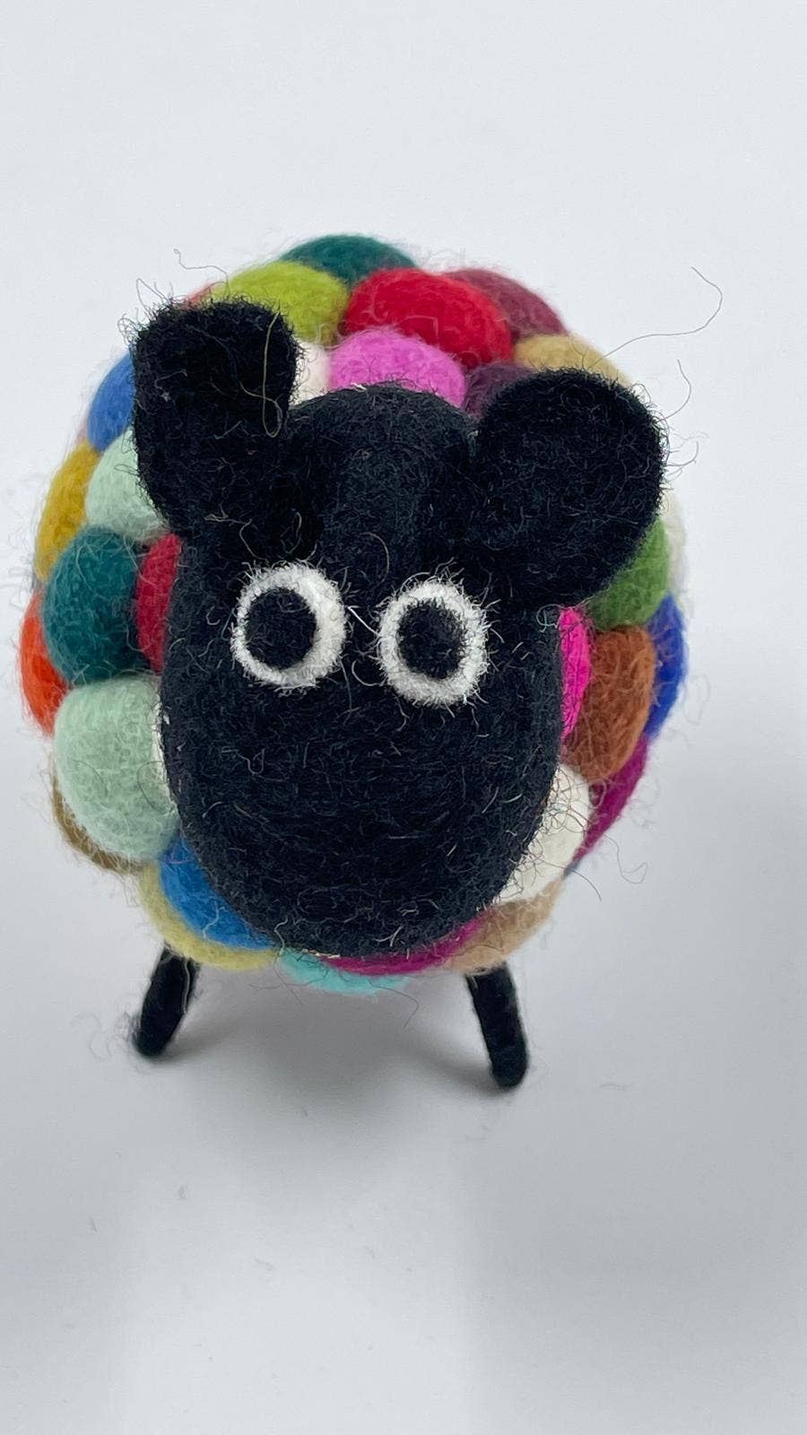 Handmade Felt Rainbow Pompom Sheep