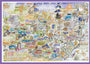 Cartoon map of Suffolk with various illustrations and landmarks