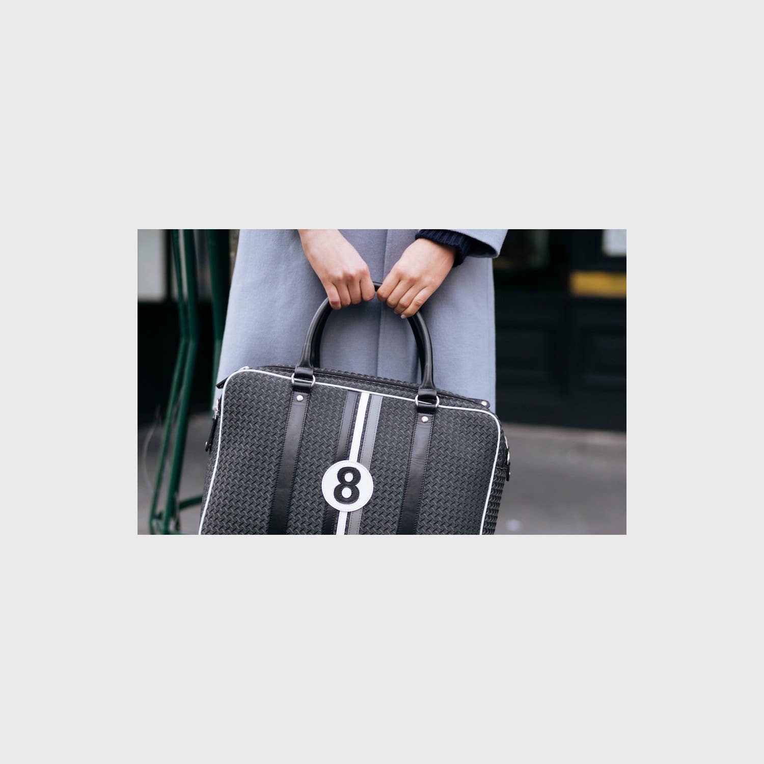 No 8 'Williams"   Grey Canvas & Leather Computer Bag