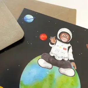 Lil Rabbit - Oliver In Space Card