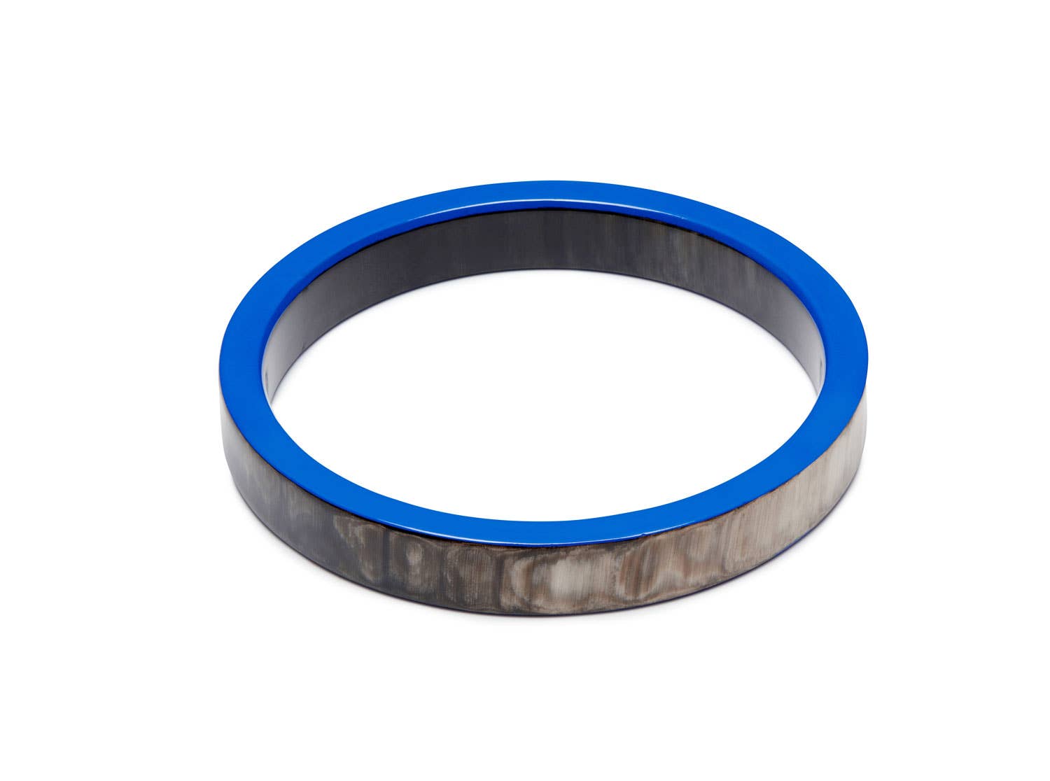 Slim Bright blue and black Natural Bangle