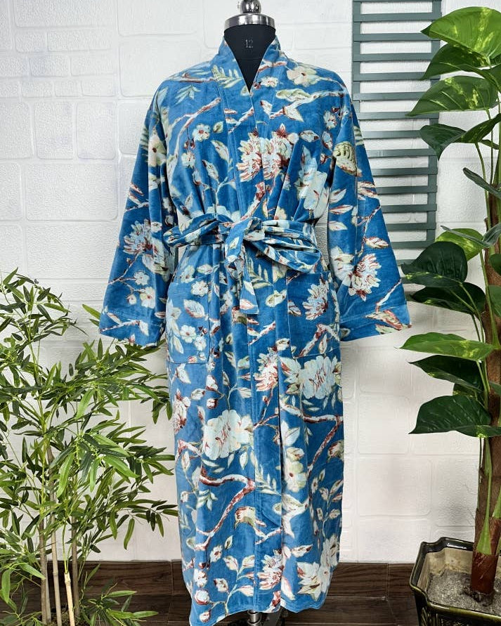 Blue Luxury Velvet Robe