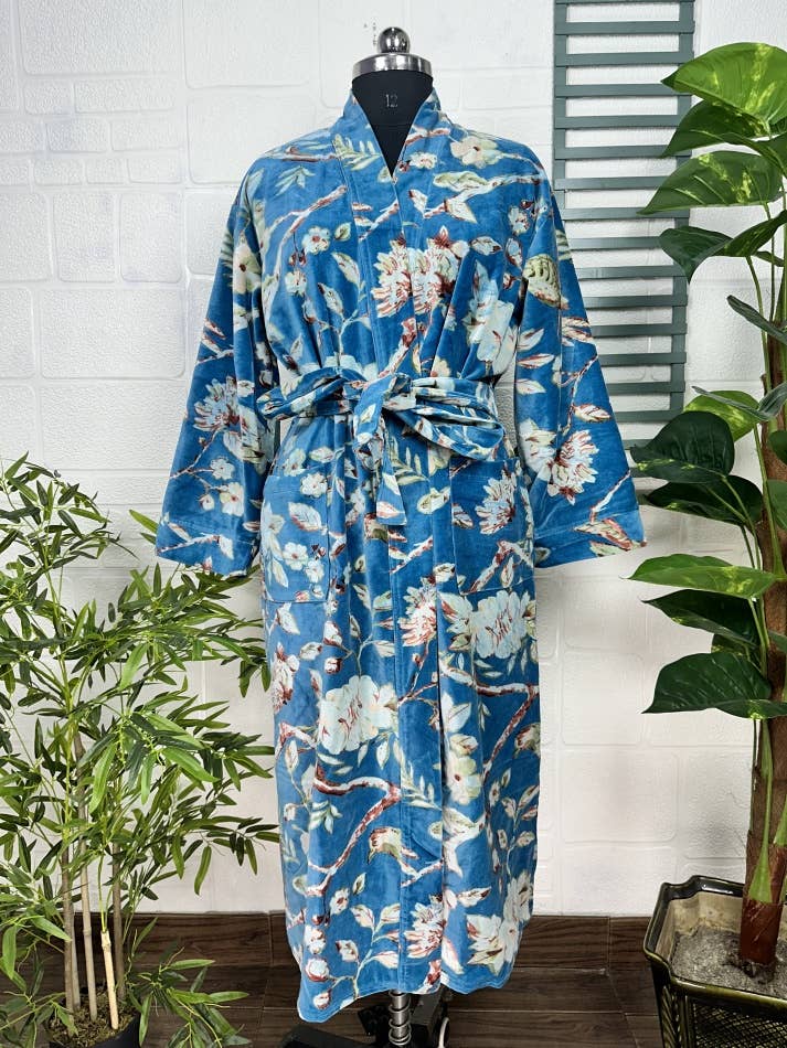 Blue Luxury Velvet Robe