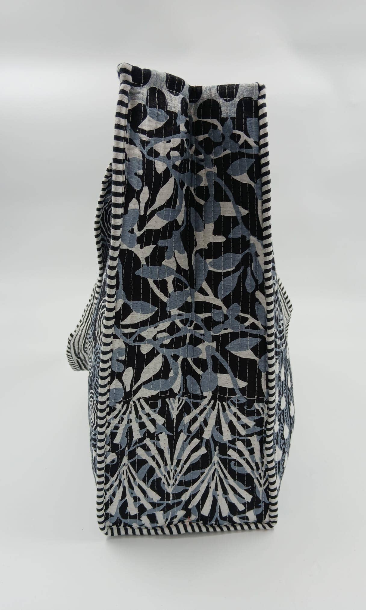 Cotton Kantha Quilted Black & GreyTote Bag