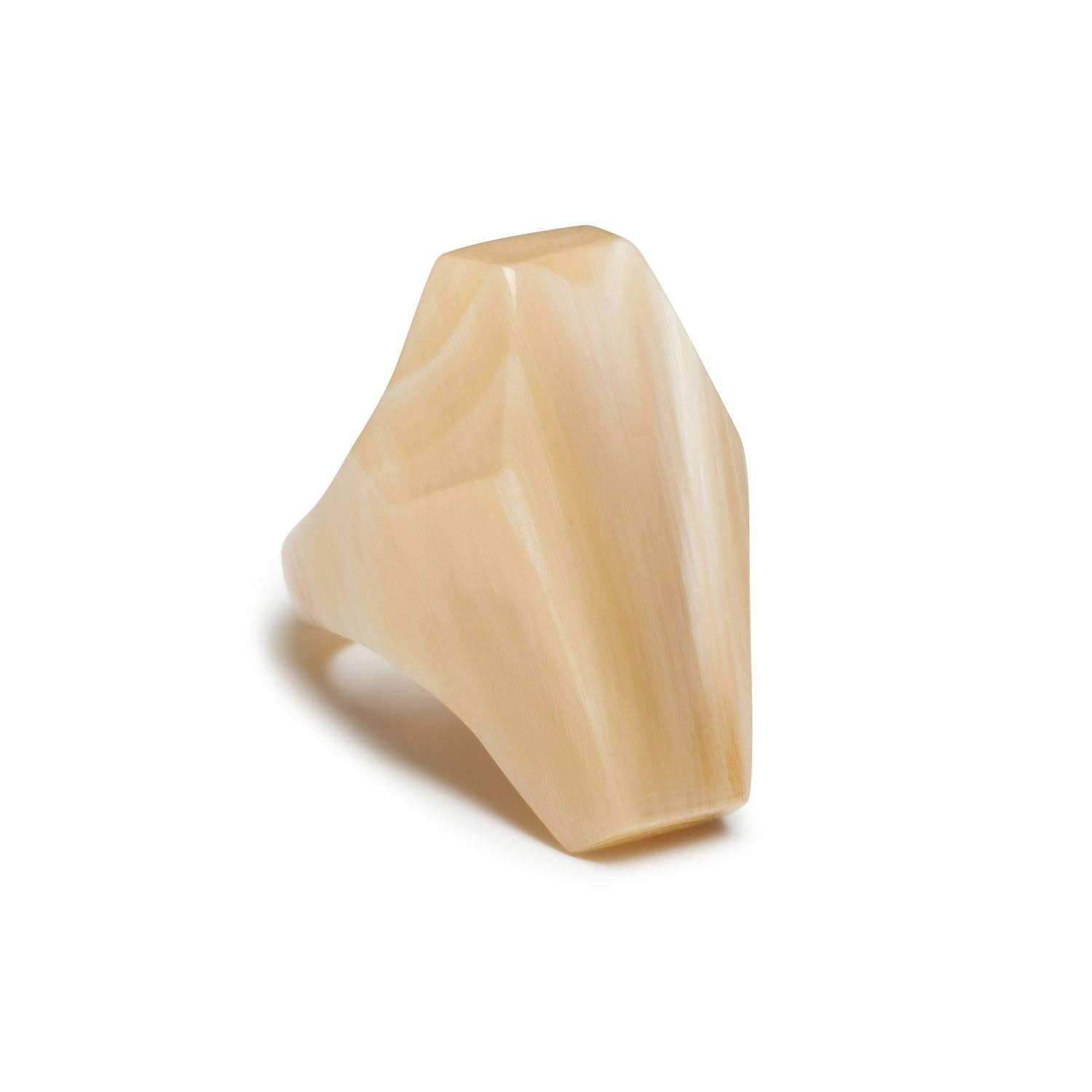 White abstract horn ring: Large