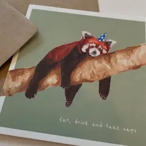Lil Rabbit - Napping Red Panda Card
