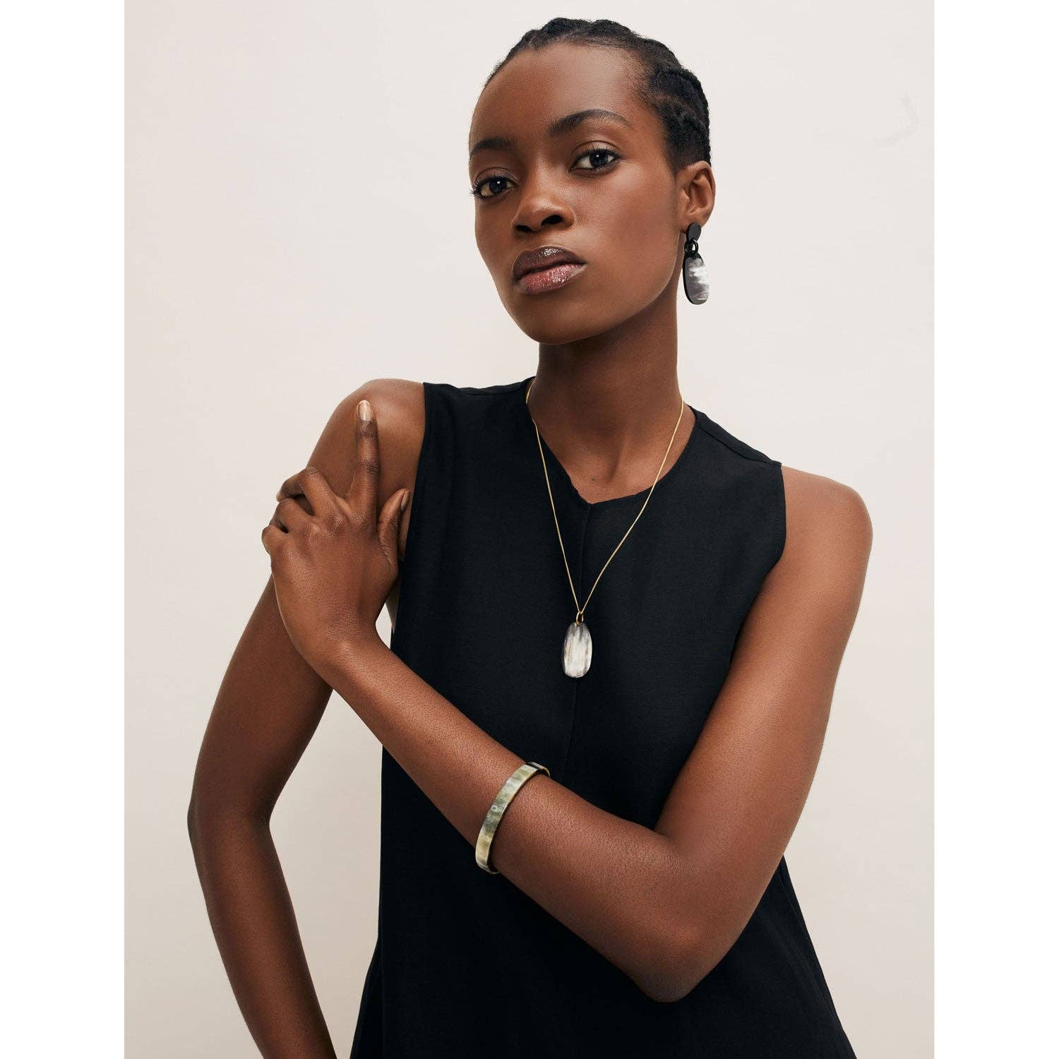 Slim orange and brown Natural Bangle